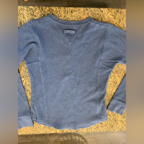 Vintage Tommy Hilfiger Blue Thermal Snap Long Sleeve Shirt Size Medium - Picture 6 of 9